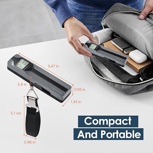 travel inspira Luggage Scale Battery-Free, Travel Essentials, Portable Handheld Suitcase Weight Scale for for Travel Accessories, 110lbs/50kg