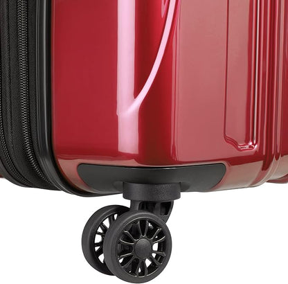 DELSEY PARIS Helium Aero Hardside Expandable Luggage with Spinner Wheels, Brick Red, Checked-Medium 24 Inch