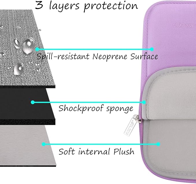 MOSISO Laptop Case 15 inch, 15 inch Laptop Sleeve Bag Compatible with MacBook Air 15 M4 A3241 M3 A3114 M2 A2941 2025 2024 2023, Dell XPS 15, Neoprene Computer Sleeve Bag with Small Case, Purple
