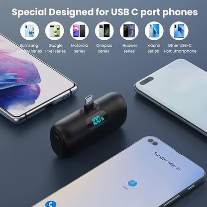 [2 Pack]Small Portable Charger for iPhone 17/16/15 Series,5000mAh 3A PD USB C Power Bank, Mini Travel Essentials Battery Pack for iPhone 17/17 Pro/16/16 Plus/16 Pro/15 Pro Max,Samsung,Android/LG etc