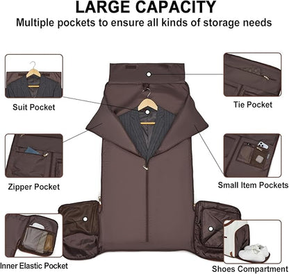 Carry On Garment Bag for Travel, Convertible Travel Garment Bag for Men Women, 2 in 1 Hanging Suitcase Suit Business Travel Bag
