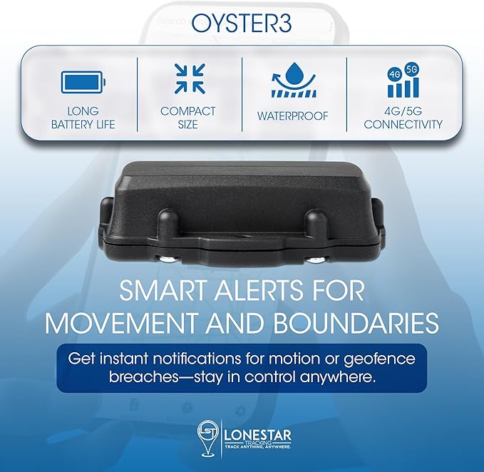 Lonestar Tracking Oyster3 Hidden GPS Tracker – 4G & 5G Waterproof Vehicle & Trailer Tracker – Anti-Theft Car, Long Battery Life, Multi-GNSS Precision, Geofence & Recovery Mode Real-Time Asset Tracking