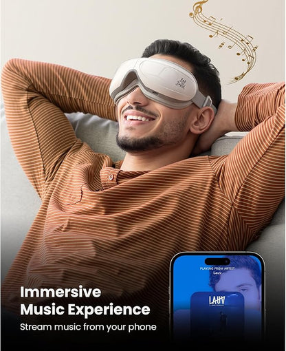 BOB AND BRAD Heated Eye Massager with Remote Control - EyeOasis 2 Plus for Migraines & Dry Eye Relief - Electric Eye Mask with Compression & Music - FSA Eligible Christmas Gifts for Women Men Mom Dad