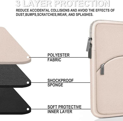Laptop Case 13.3 inch, Portable Monitor Protective Laptop Sleeve with Front Pocket Computer Bag Compatible with MacBook Air Pro 13.3 inch 14 inch, Dell, HP, Light Pink