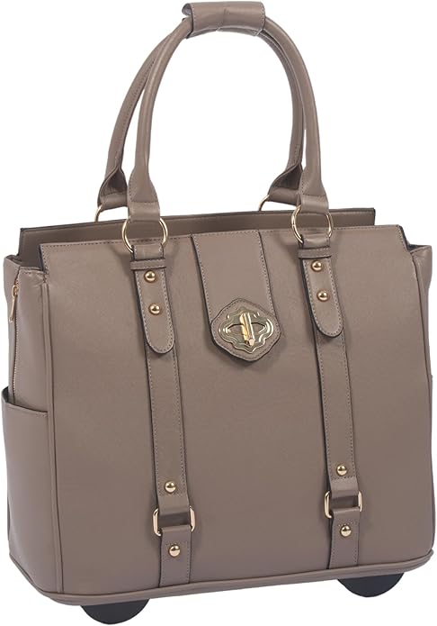 JKM & Company Rolling Laptop Bag for Women | Designer Wheeled Briefcase | Fits 13-17" Laptops | Office Travel Computer Case