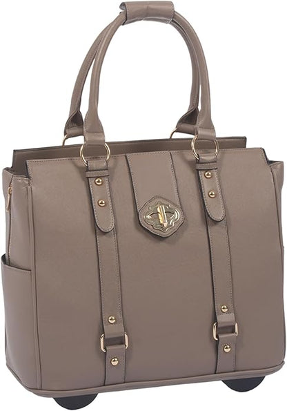 JKM & Company Rolling Laptop Bag for Women | Designer Wheeled Briefcase | Fits 13-17" Laptops | Office Travel Computer Case