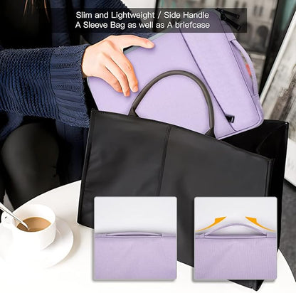 13 Inch Laptop Sleeve Case for 13-inch New MacBook Air M4 A3240 2025,13 13.6 Inch MacBook Air 13 M3/M2/M1 2020-2024, Computer Carrying Bag with Handle, Purple