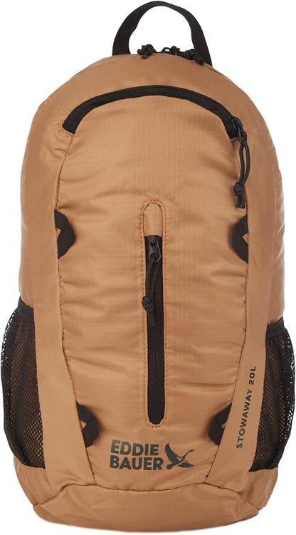 Eddie Bauer Stowaway Packable 20L Backpack-Made from Ripstop Polyester, Tobacco, One Size