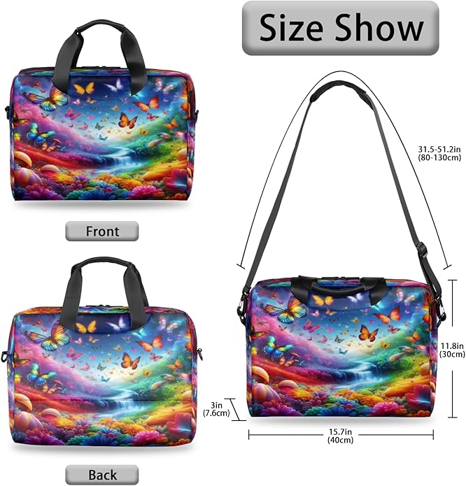 Laptop Bag Bohemian Mandala Laptop Satchel Briefcase Adjustable shoulder Carrying for MacBook Pro 16 inch