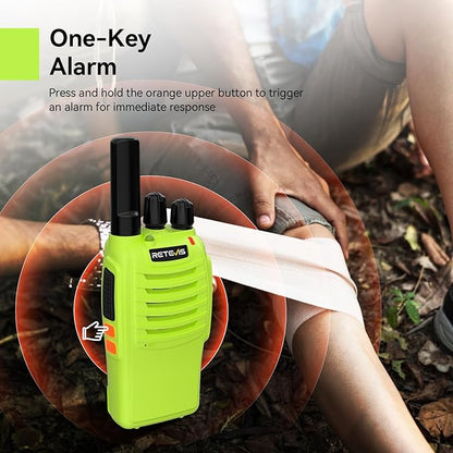 Retevis H-777 Walkie Talkies for Adults, 2 Way Radios Rechargeable Walkie Talkies Long Range, Portable FRS Two-Way Radios, Emergency Alarm LED Flashlight Type C Charger for Family Outdoor Trip(3 Pack)