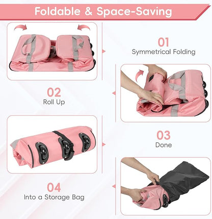 116L Foldable Rolling Duffel Bag with 3 Wheels And Handle, 30 inch Large Travel Duffle Bag for Travel, Camping, Outdoors