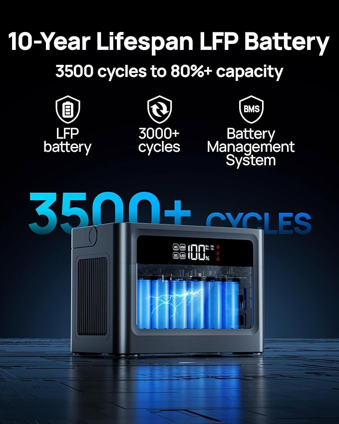 DaranEner Portable Power Station 600W (1200W Surge), 576Wh LiFePO4 Battery Backup, Solar Generator with 100W USB-C Fast Charge, Outdoor Camping RV Backup Power, Home Emergency Power Supply
