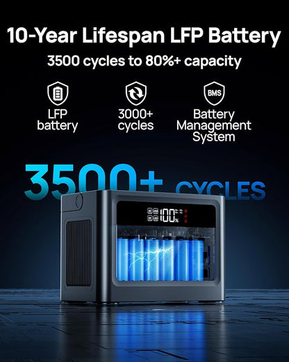 DaranEner Portable Power Station 600W (1200W Surge), 576Wh LiFePO4 Battery Backup, Solar Generator with 100W USB-C Fast Charge, Outdoor Camping RV Backup Power, Home Emergency Power Supply