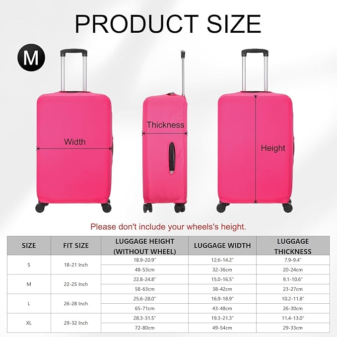 uxcell Travel Luggage Cover, Washable Suitcase Covers for Luggage Anti-scratch Suitcase Protector Elastic Baggage Protective, Fits 22-25 Inch Suit Case, Pink