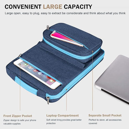 Voova Laptop Sleeve Case 13 14 Inch Compatible with MacBook Air 13 M2/3/4, MacBook Pro 13/14,13.5”Surface Laptop 4/5, 2 in 1 Waterproof Computer Bag with Detachable Accessory Pouch, Navy Blue