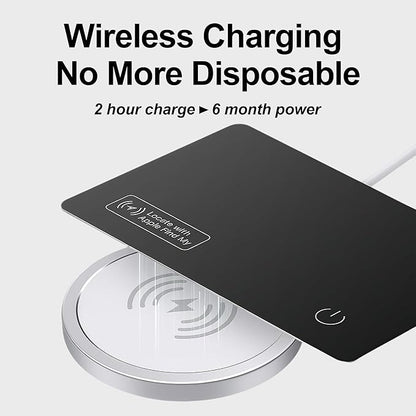 Ultra-Slim Wallet Tracker Card 1-Pack Works with Apple Find My (iOS Only) - 0.07in Thin Air Tag Card with 90dB Find Sound, IP68 Waterproof, Wireless Charging - for Passport, Luggage, Keys etc