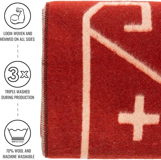 Arcturus Rainier Wool Blanket - 4.5lbs Warm, Heavy, Washable, Large | Great for Camping, Outdoors, Survival & Emergency Kits (Monument Valley)