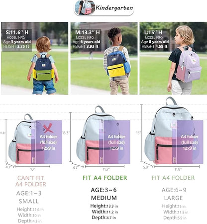 Kids Backpack, 1.0L, Cotton Candy, Kindergarten Elementary School, Lightweight, Soft Shell, Zipper, Unisex, Little Kid, Nylon, 13"H Fit A4 Folder, Adjustable Straps