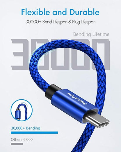 CLEEFUN Short USB C to USB C Cable 60W, USBC to USBC, [5-Pack, 1 ft] Type C to C Charger Cord Fast Charging for iPhone 16 15 Pro Max/Plus, for Samsung Galaxy S24 S23, for iPad/MacBook Pro/Air