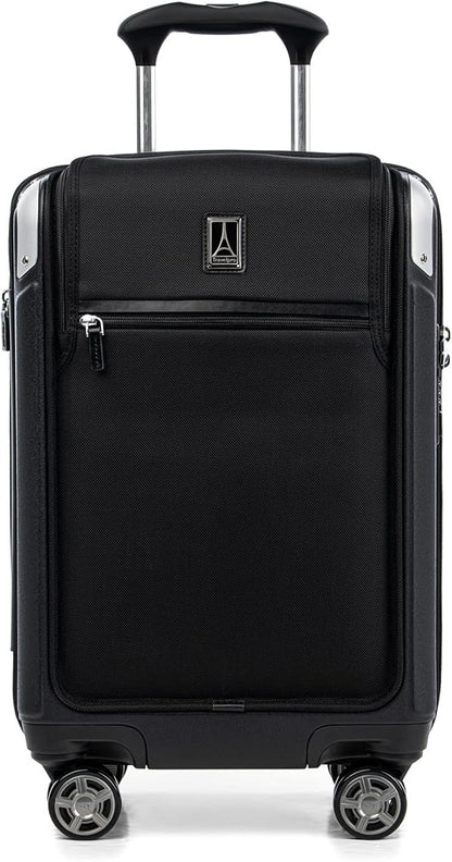 Travelpro Platinum Elite Hardside Expandable Carry on Luggage, 8 Wheel Spinner, TSA Lock, Hard Shell Polycarbonate Suitcase, Shadow Black, Carry on Laptop Pocket 21-Inch