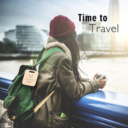 Luggage Tags for Suitcase - Personalized Engraved Stainless Steel Metal Tag for Cruise Travel - Custom Name Tags Suitable for Bags and Backpacks