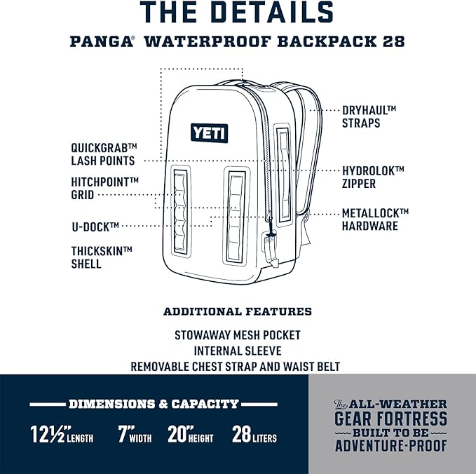 YETI Panga Series Airtight, Waterproof, Submersible Bags, Panga 28, King Crab, Panga 28