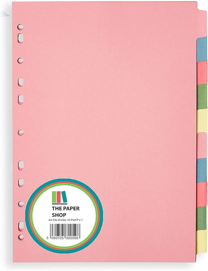 10 Tab Dividers for 3 Ring Binder – 10 Dividers Set with Tabs, Perfect for Organizing Documents, Binder Tab Dividers for Easy Filing
