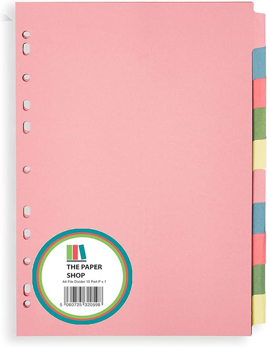 10 Tab Dividers for 3 Ring Binder – 10 Dividers Set with Tabs, Perfect for Organizing Documents, Binder Tab Dividers for Easy Filing