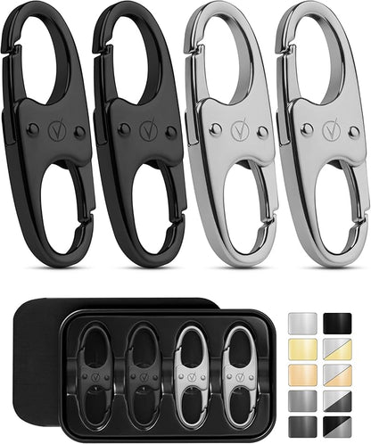 Vantamo Premium 4 Zipper Clips Anti Theft for Backpack, Luggage & Purse, Pull Replacement Zipper Locks, Purse Clip for Travel
