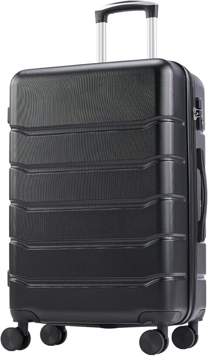OLIXIS 21 Inch Carry-On Luggage, Hardside Suitcase with Spinner Wheels, Lightweight ABS Hard Shell Travel Luggage, TSA Approved Lock, Expandable Small Suitcase for Business & Travel–Black