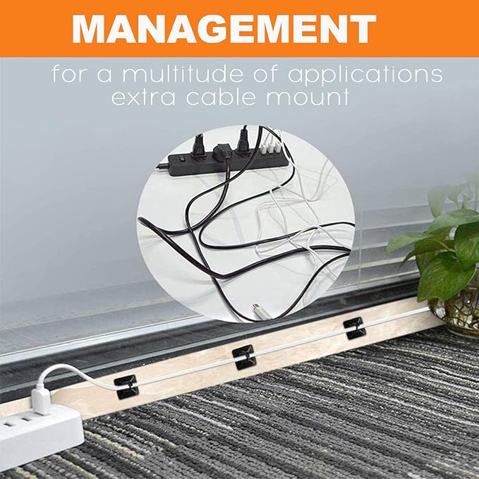 50 Pack 1.5 inch Zip Tie Adhesive Mounts Self Adhesive Cable Tie Base Holders with Multi-Purpose Tie wire clips with screw hole,Anchor stick on wire holder with 8 inch zip ties（White）