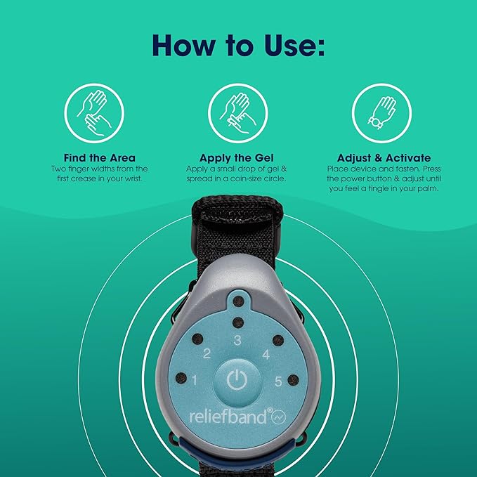 Reliefband Classic Anti-Nausea Wristband for Motion Sickness, Morning Sickness, Travel, Sea Sickness & Vomiting Relief - Motion Sickness Wristband FDA Cleared Drug-Free, Fast-Acting Nausea Relief Band