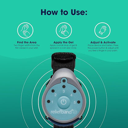 Reliefband Classic Anti-Nausea Wristband for Motion Sickness, Morning Sickness, Travel, Sea Sickness & Vomiting Relief - Motion Sickness Wristband FDA Cleared Drug-Free, Fast-Acting Nausea Relief Band