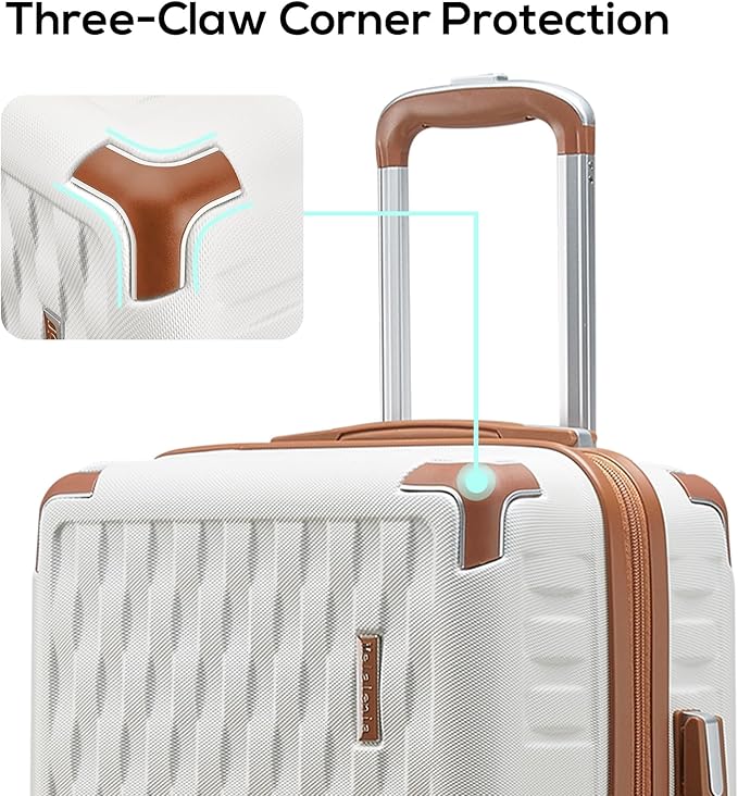 Melalenia Luggage 10 Piece Sets Clearance,Large Suitcase Set Spinner Wheels with TSA Locks,Hard Shell Luggage Sets for Women Travel Suitcase (White brown)
