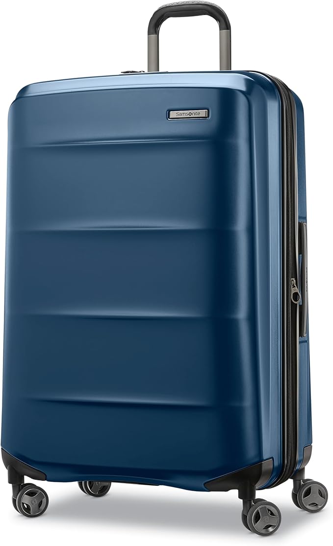 Samsonite Octiv Lightweight Hardshell 28-Inch Large Checked Luggage - Durable & Impact Resistant, 360° Aero Trac Spinner Wheels, Adjustable Telescopic Handle, Expandable, TSA Approved Lock - Blue