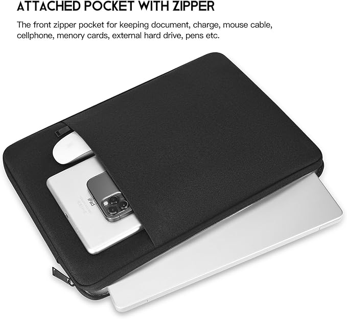 CaseBuy MacBook Pro 16 inch Sleeve Protective Case for 16-inch New MacBook Pro M4/M3/M2/M1 Pro/Max A3186 A3403 A2991 A2780 A2485 2025-2021, Water-Resistant Laptop Bag with Accessory Pocket -Black
