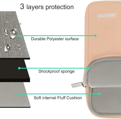 MOSISO Laptop Case 13.3 inch, 13-13.3 inch Laptop Sleeve Compatible with MacBook Air/Pro 13/Pro 14 M5 M4 M3 M2 M1, HP Dell ASUS Lenovo,Polyester Vertical Computer Sleeve Bag with Pocket, Peach Fuzz