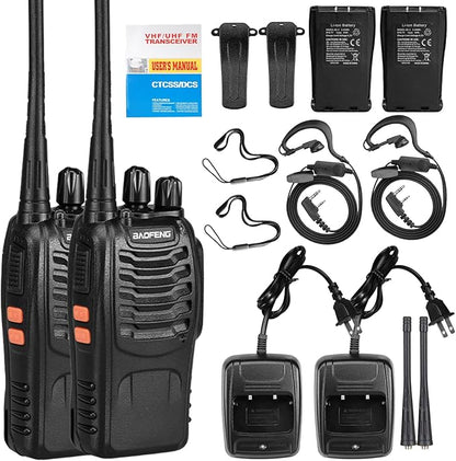 BAOFENG 888S walkie talkies for Adults walkie talkies for Adults 16 Channel Professional Radio Handheld （2PC） (Eggplant)