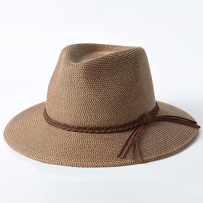 FURTALK Sun Hats for Women Summer Wide Brim UV UPF 80+ Panama Fedora Foldable Packable Straw Beach Hat