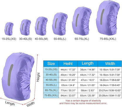PATIKIL Waterproof Backpack Rain Cover, Non-Slip Backpack Cover with Vertical Reflective Strap Stay Dry for Hiking, Camping, Hunting