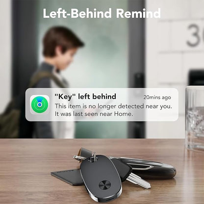 Air Tracker Tags-4 Pack, Bluetooth Tracker Works with Apple Find My APP (iOS Only), Keys Finder and Item Locator for Luggage, Backpack, Suitcases, Replaceable Battery, IP67 Waterproof Tracking Tag
