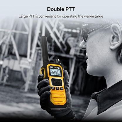 Retevis RB48 Plus Radios Walkie Talkies, IP67 Waterproof Two Way Radio Long Range, Heavy Duty 2 Way Radio, GMRS, Group Call, Vibration Alert, Emergency, for Construction Job Site(6 Pack)