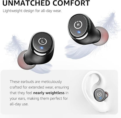 TOZO T10 Wireless Earbuds Bluetooth 5.3 Headphones, App Customize EQ, Ergonomic Design, 55H Playtime, Wireless Charging Case, IPX8 Waterproof Sound in-Ear Headset, New Version
