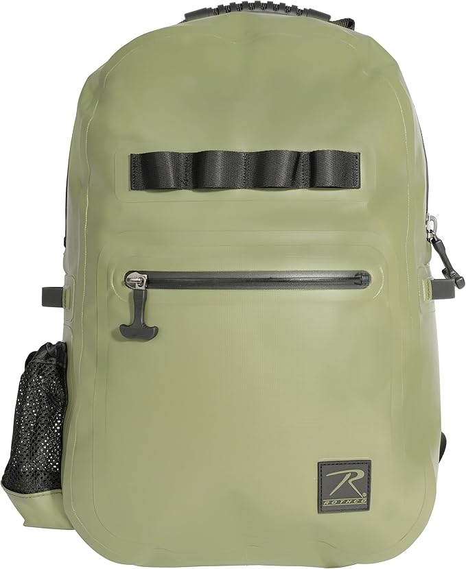 Rothco Waveguard Waterproof Backpack – Dry Storage Bag Hiking Boating Kayaking Canoeing Travel Beach Sack - Olive Drab