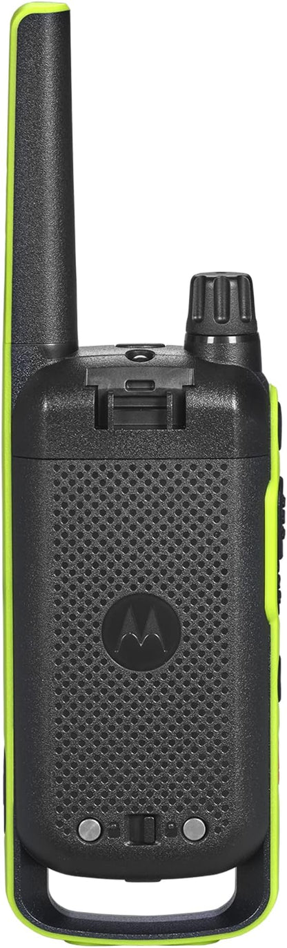 Motorola Solutions T803 Waterproof IP54 Two Way Radio Walkie Talkie 35 mi. Bluetooth w/Charging Dock 2-Pack (Lime Green)