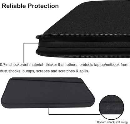 Laptop Sleeve 14 inch, Durable Computer Carrying Bag Protective Case Briefcase Handbag with Front Pocket, Slim Laptop Case Cover for Compatible with MacBook Air/Pro 14 inch Notebook Computer, Black