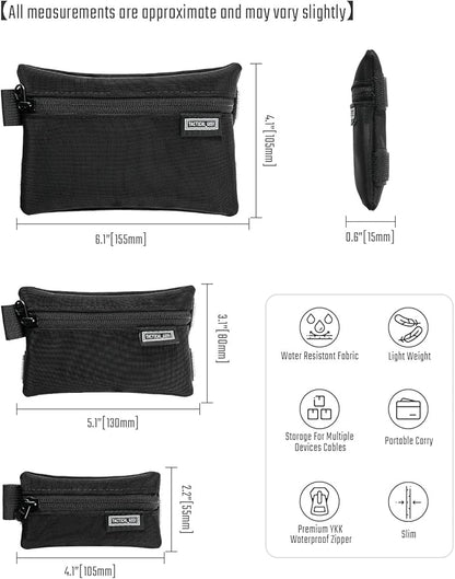 TACTICAL_GEEK Storage A5 EDC Storage Pouch Set, Molle EDC Gadget Pouch, Multi-Functional Utility Small Tool Pocket, Small Organizer for Daily Carry (Transparent Black)