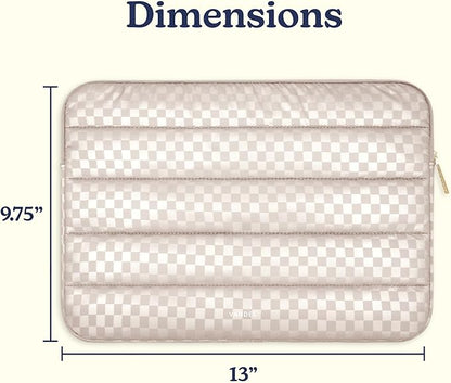 Vandel Puffy Laptop Sleeve Case, 13-14 inch Laptop Sleeve Bag Case 13.3 Inch, Compatible with MacBook Air/Pro 13 / Pro 14, iPad Pro 12.9, HP Dell ASUS, Cute Checker Mac Book Computer Bag Cover