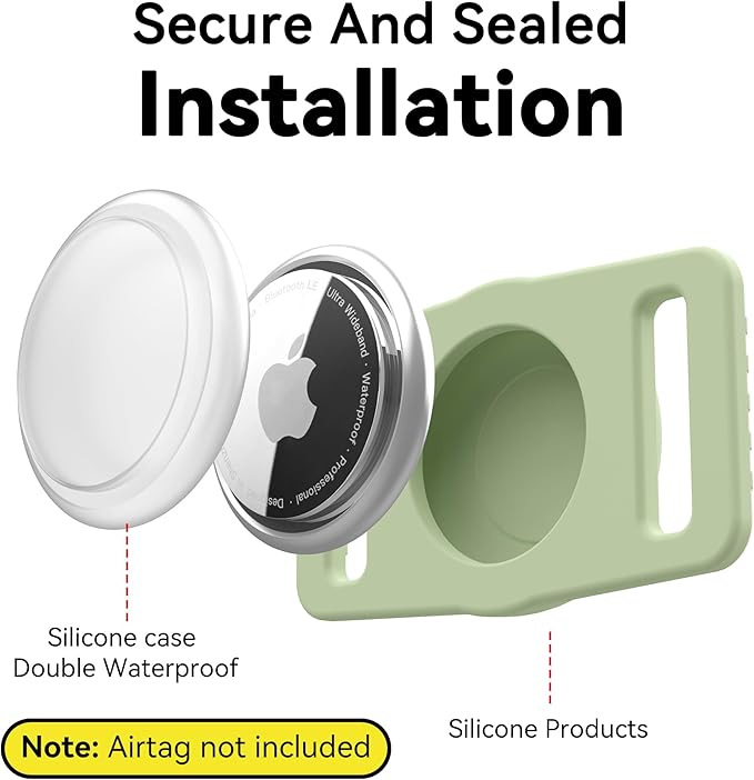 for Airtag Dog Collar Holder 2 Pack,Waterproof Collar Holder for Apple AirTag, Silicone Air Tags Case for Dog Collars
