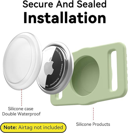 for Airtag Dog Collar Holder 2 Pack,Waterproof Collar Holder for Apple AirTag, Silicone Air Tags Case for Dog Collars